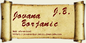 Jovana Borjanić vizit kartica